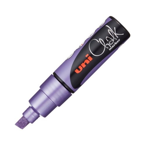Marker cu creta UNI Chalk PWE-8K varf tesit 8. 0mm Violet metalizat