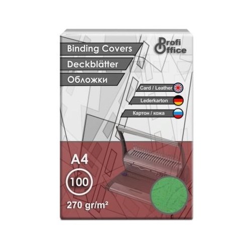Coperta indosariere A4 ProfiOffice carton verde imitatie piele 270gmp top cu 100 coli