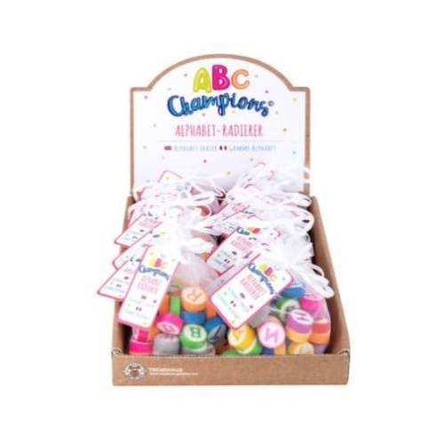 Radiera Trendhaus CH30286 rotunda 15x15x5mm diverse culori model litere sac cu 45 buc