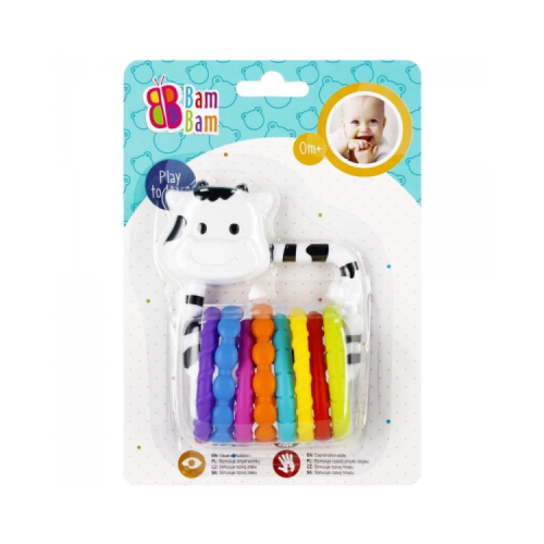 Jucarie bebelusi zornaitoare vacuta cu inele Bam Bam 515053 0 luni