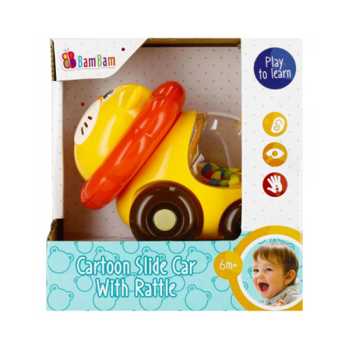 Jucarie bebelusi zornaitoare masinuta leu Bam Bam 515230 6 luni
