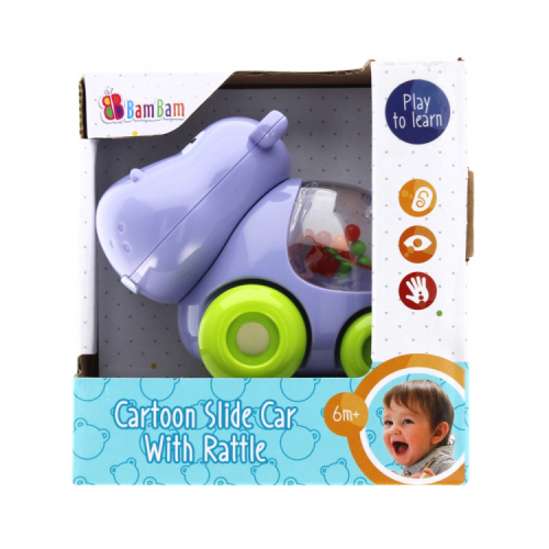 Jucarie bebelusi zornaitoare masinuta hipopotam Bam Bam 515231 6 luni