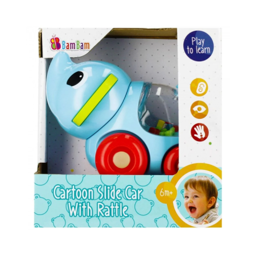 Jucarie bebelusi zornaitoare masinuta elefant Bam Bam 515229 6 luni