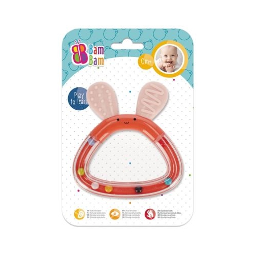 Jucarie bebelusi zornaitoare iepure diverse culori- Bam Bam 515069 0 luni