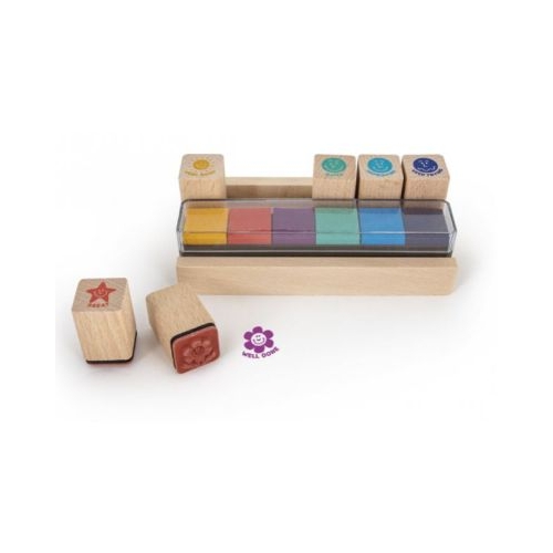 Stampile din lemn cu cerneala pt. profesori mesaje de recompensa Trendhaus CH28426 set 6 bucati