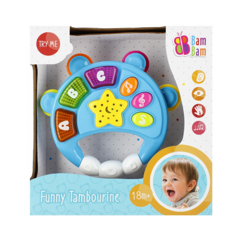 Jucarie bebelusi cu sunete si lumini tamburina Bam Bam 515006 18 luni