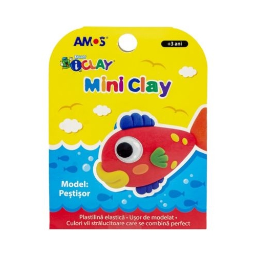 Plastilina Amos iClay AM-27 30g Model Pestisor cutie 4 culori