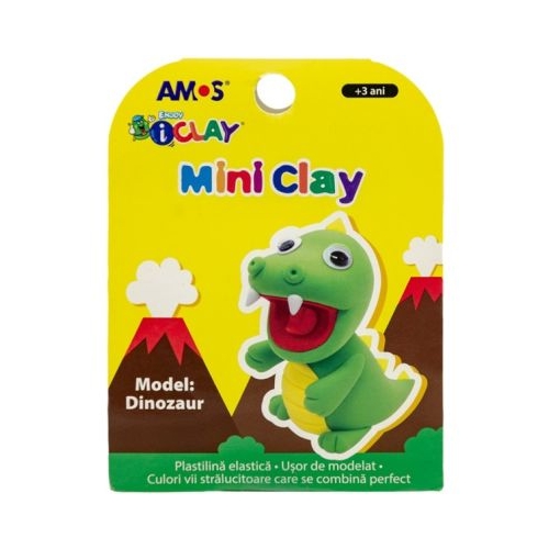 Plastilina Amos iClay AM-27 30g Model Dinozaur cutie 4 culori
