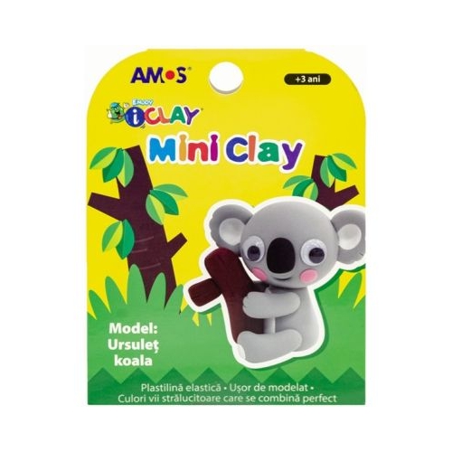 Plastilina Amos iClay AM-27 30g Model Ursulet Koala cutie 4 culori