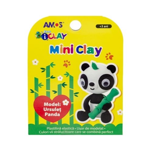 Plastilina Amos iClay AM-27 30g Model Ursulet Panda cutie 4 culori