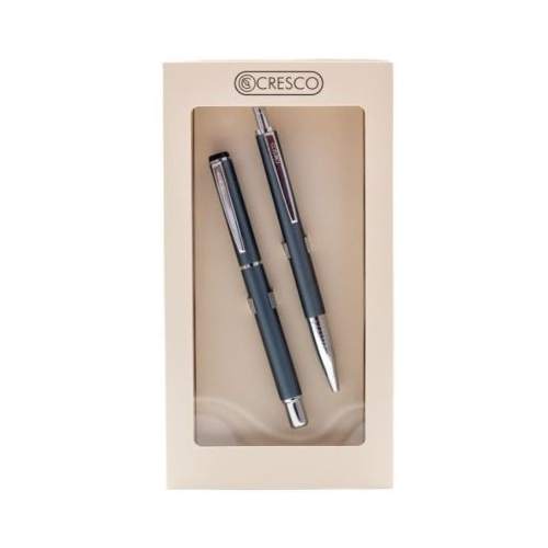Set cadou stilou  pix Cresco Winner 880059 corp metalic gri pastel clips argintiu