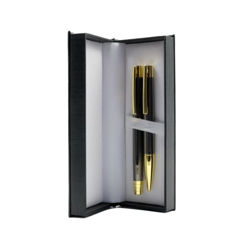 Set cadou stilou  pix Cresco Elegant E850054 corp metalic grafit clips auriu