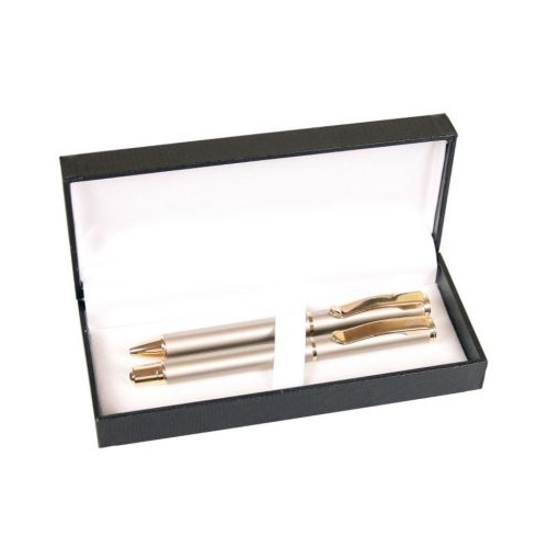 Set cadou stilou  pix Cresco Exclusive S 830146 ES-01 corp metalic argintiu clips auriu