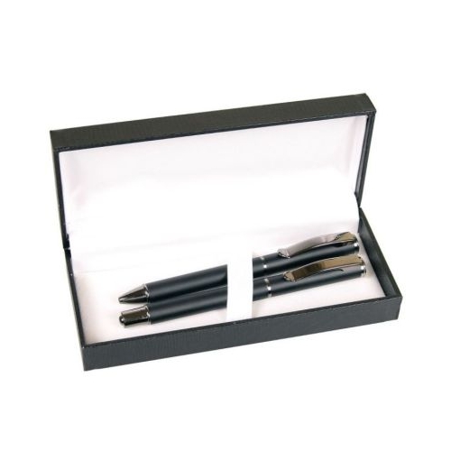 Set cadou stilou  pix Cresco Exclusive S 830146 ES-03 corp metalic negru clips argintiu