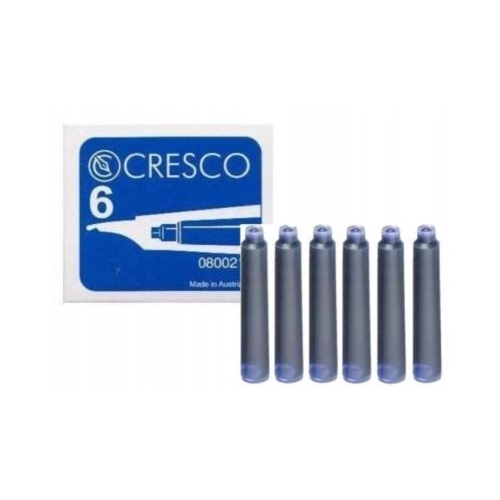 Patroane cerneala scurte rezerve Cresco 80021 cerneala albastra set 6 buc