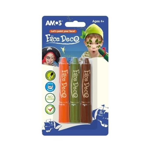 Face Deco AMOS FD5B3B Pirat - set de 3 culori maro kaki portocaliu
