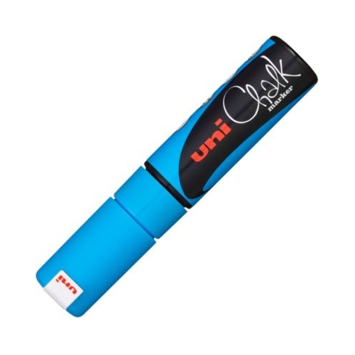 Marker cu creta UNI Chalk PWE-8K varf tesit 8. 0mm Bleu