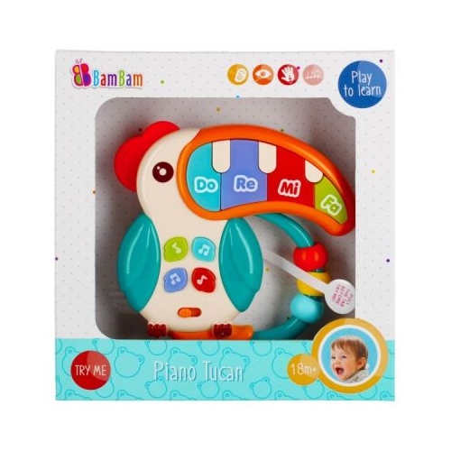 Jucarie bebelusi cu sunete si lumini piano tucan Bam Bam 475300 18 luni