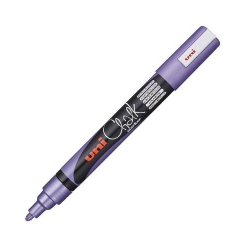 Marker cu creta UNI Chalk PWE-5M varf rotund 1. 8-2. 5mm Violet metalizat