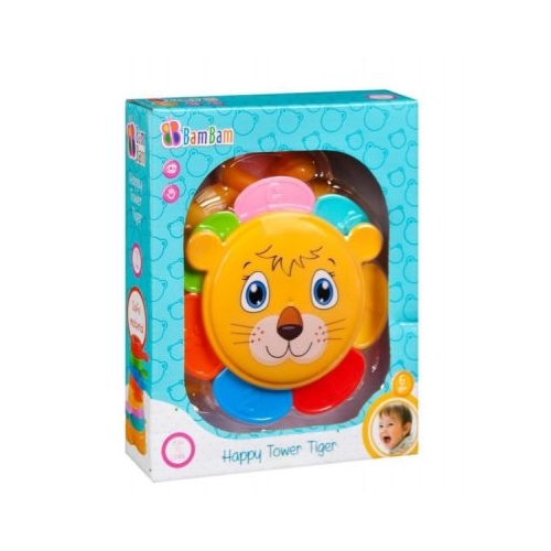 Jucarie bebelusi de construit tigru 7 piese numerotate cu forme Bam Bam 428984 6 luni