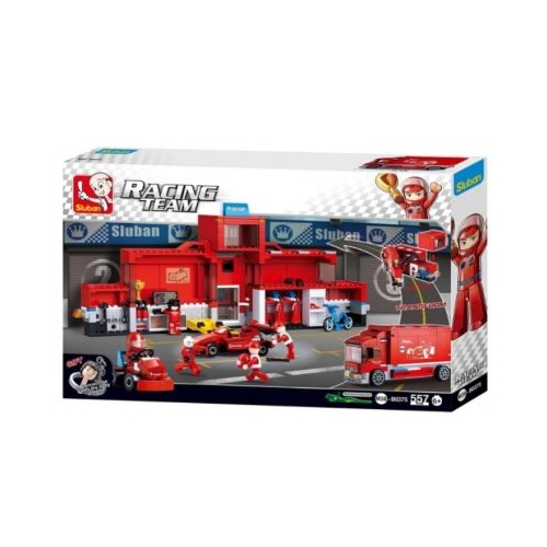 Joc de constructie Statie Formula1 pvc Sluban M38-B0375 575 piese 50. 8x33x5. 1cm