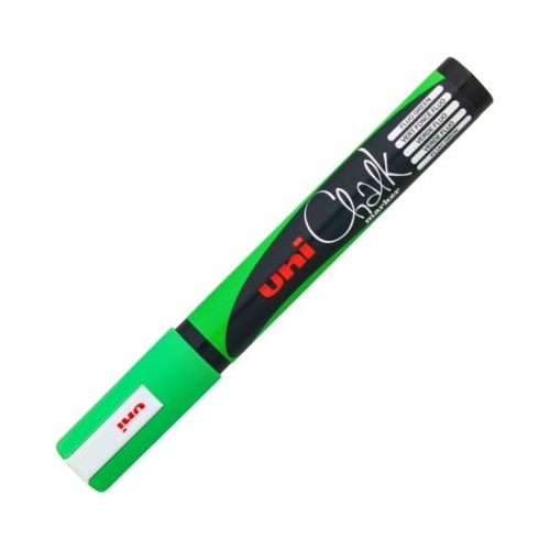Marker cu creta UNI Chalk PWE-5M varf rotund 1. 8-2. 5mm Verde fluorescent
