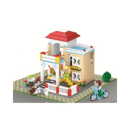 Joc de constructie Dulce casa pvc Sluban M38-B0533 380 piese 38x28. 5x6. 7cm