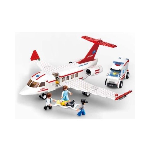 Joc de constructie Avion ambulanta pvc Sluban M38-B0370 335 piese 38x28. 5x6. 7cm