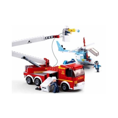 Joc de constructie Auto pompieri pvc Sluban M38-B0627 394 piese 33x28. 5x6. 7cm