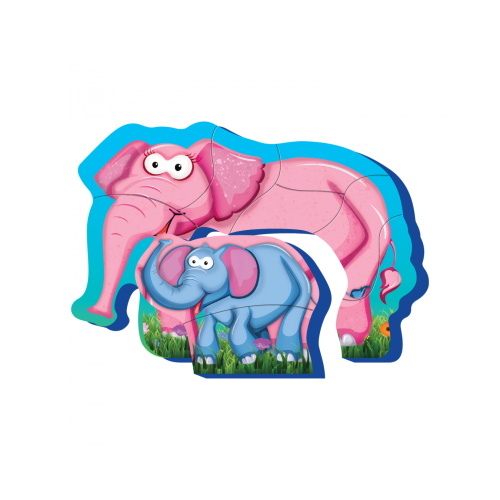 PUZZLE DIN SPUMA EVA, MAMA SI PUIUL ELEFANT, 8 PIESE PUEDO