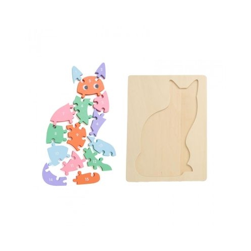 PUZZLE DIN LEMN PISICA 16 PIESE MOMKI