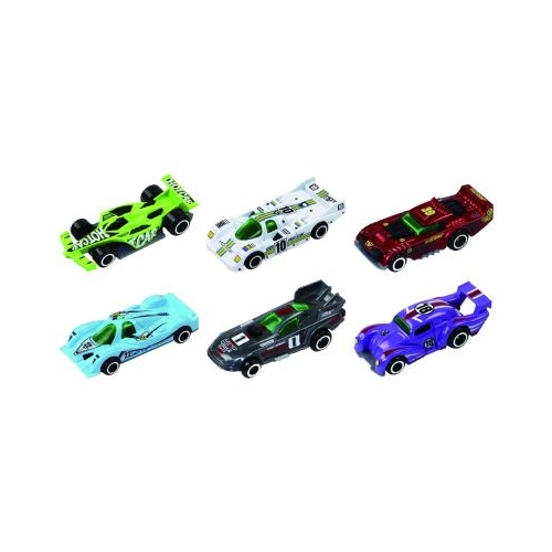 Macheta Die Cast set 6 masinute de curse Deluxe diverse culori si modele 1/64