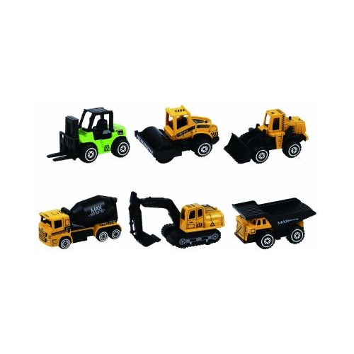 Macheta Die Cast set 6 utilaje diverse culori si modele 1/64