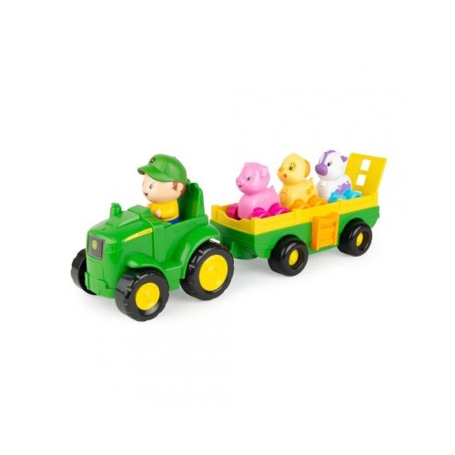 TRACTORAS CU REMORCA ANIMALUTE SI SUNETE JOHN DEERE