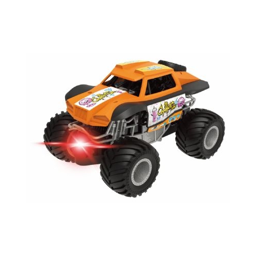 MASINUTA CU LUMINI SUNETE SI FRICTIUNE SCARA 1/24 19CM PORTOCALIU