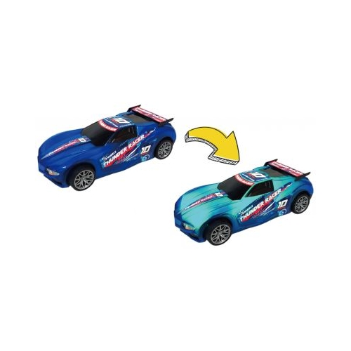 MASINUTA CU LUMINI SUNETE SI SISTEM PULLBACK RACER SCARA 1/24 ALBASTRU