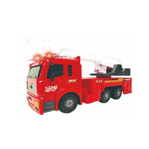 VEHICULE CU LUMINI SUNETE SI FRICTIUNE SCARA 1/6 53 CM AUTOSPECIALA POMPIERI ROSIE