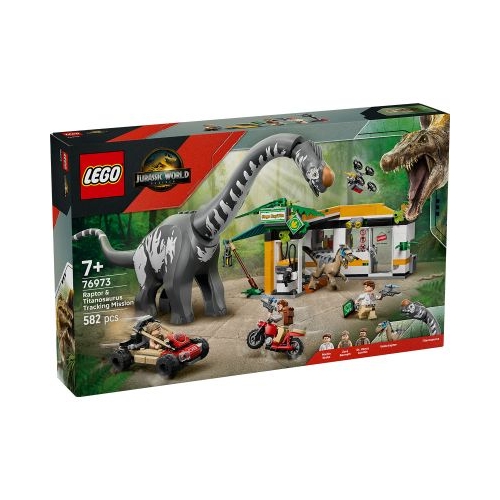 LEGO Jurassic World. Misiune de urmarire a unui Velociraptor si a unui Titanosaurus 76973 582 piese