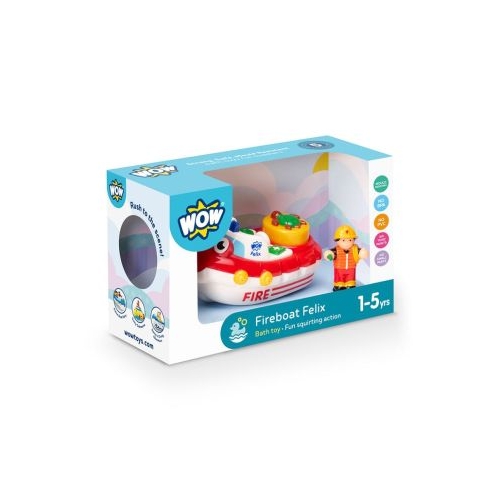 Jucarie de baie Barca de pompieri Fireboat Felix WOW Toys