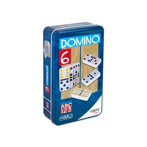 Joc Domino Clasic colorat in cutie metalica Cayro