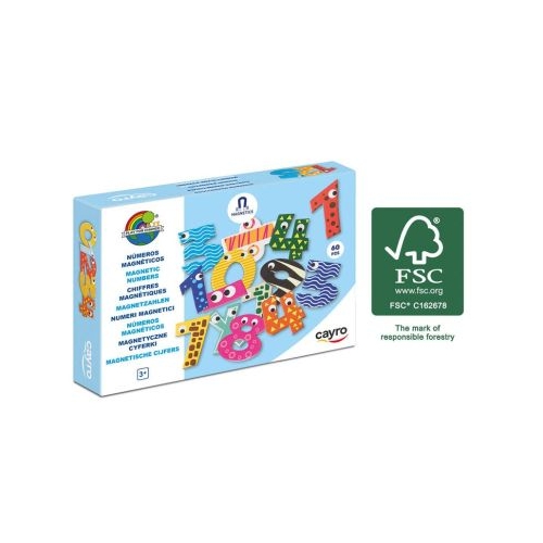 Set numere magnetice pentru copii din lemn 60 Piese Cayro