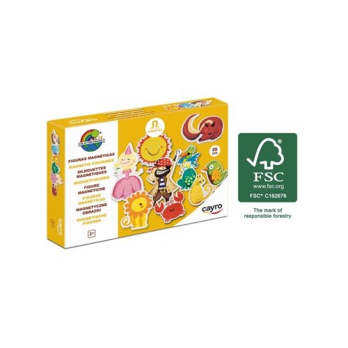 Set figurine magnetice pentru copii din lemn 35 piese Cayro
