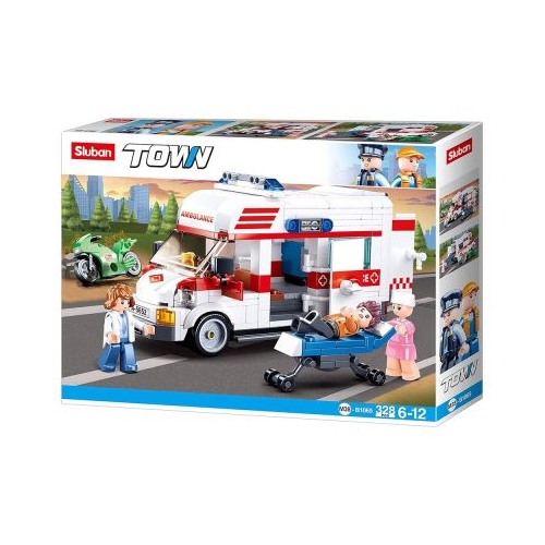 Set de constructie Town, 328 piese, Ambulanta - Sluban
