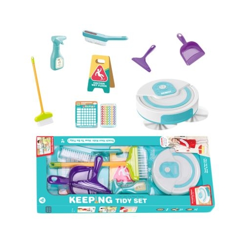 Play set Curatenie - Aspirator robot + accesorii, 8 piese/set