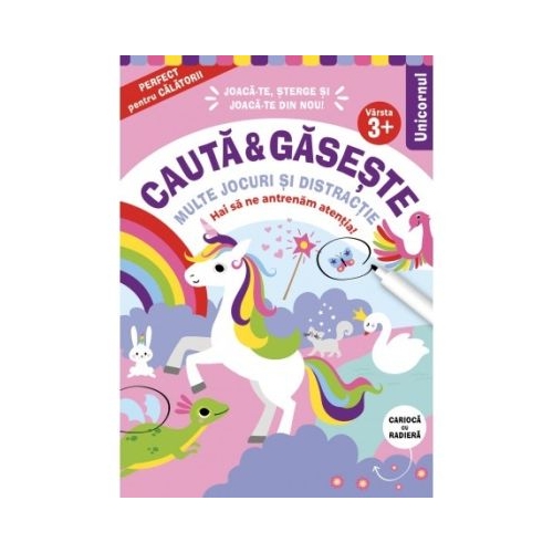 Cauta si gaseste. Unicornul. Hai sa ne antrenam atentia. Cu carioca cu radiera