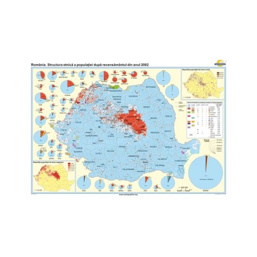 Romania. Structura etnica a populatiei dupa recensamantul din anul 2002 140x100 cm CR-3105B