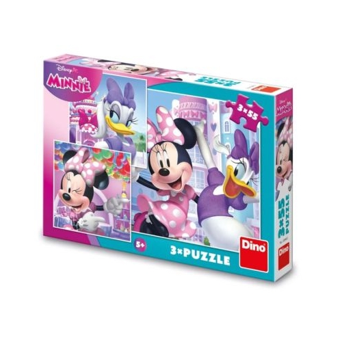 Puzzle 3x55 piese, Minnie &amp; Daisy - DINO TOYS