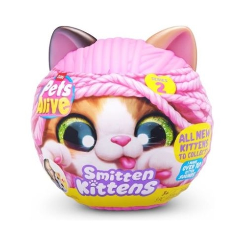 Pets Alive - Jucarie de plus interactiva pisica cu accesorii surpriza, Smitten Kittens, Seria 2