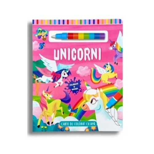 Unicorni. Carte de colorat cu apa