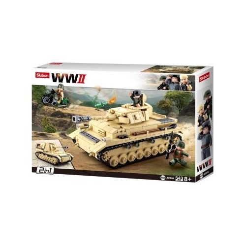 Set de constructie Machete, 543 piese, Tanc Panzer - Sluban